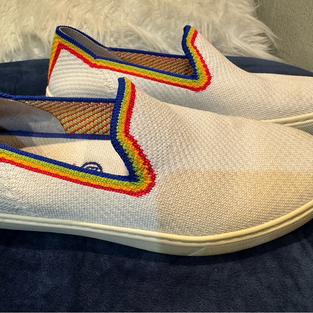 Rothy's PRIDE Edition Slip-On Shoes with Rainbow Trim